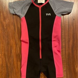 TYR Girls Wet Suit 3T - neoprene -Black, Pink, and Gray